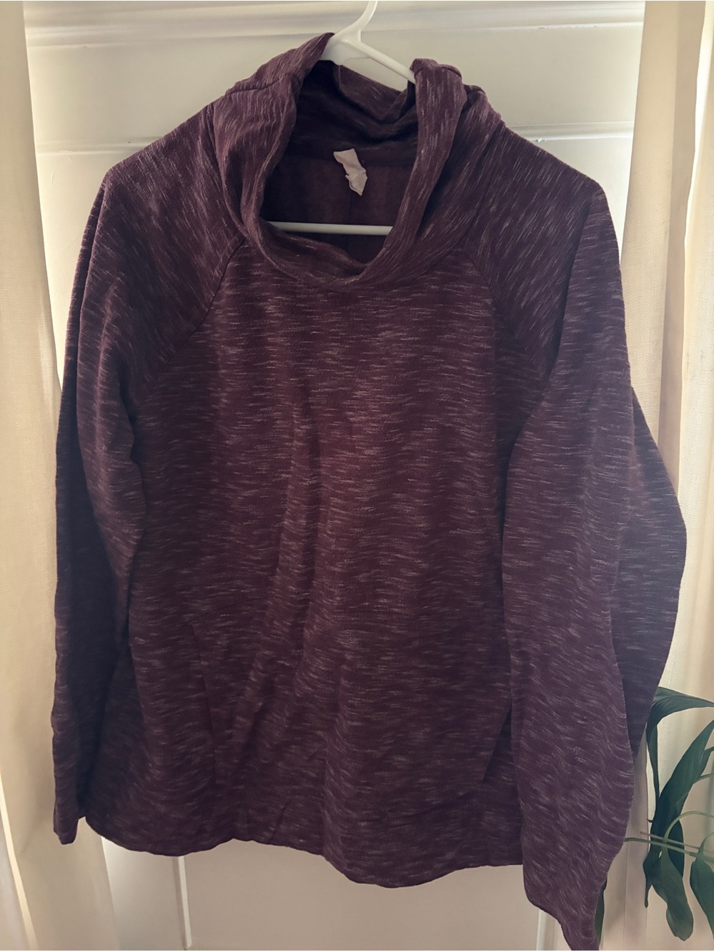 RBX Womens Burgundy Cowl Athletic Front Pocket Sweatshirt Size L
